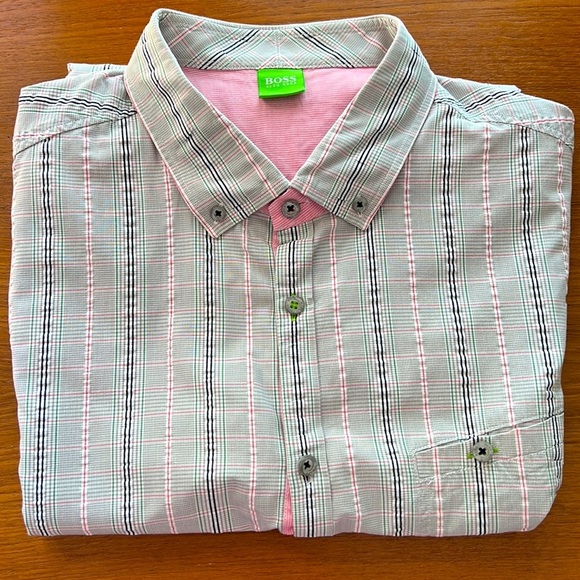 Stunning Hugo boss green label casual dress shirt size XL, neck 17.5, sleeve 35 - Picture 1 of 14